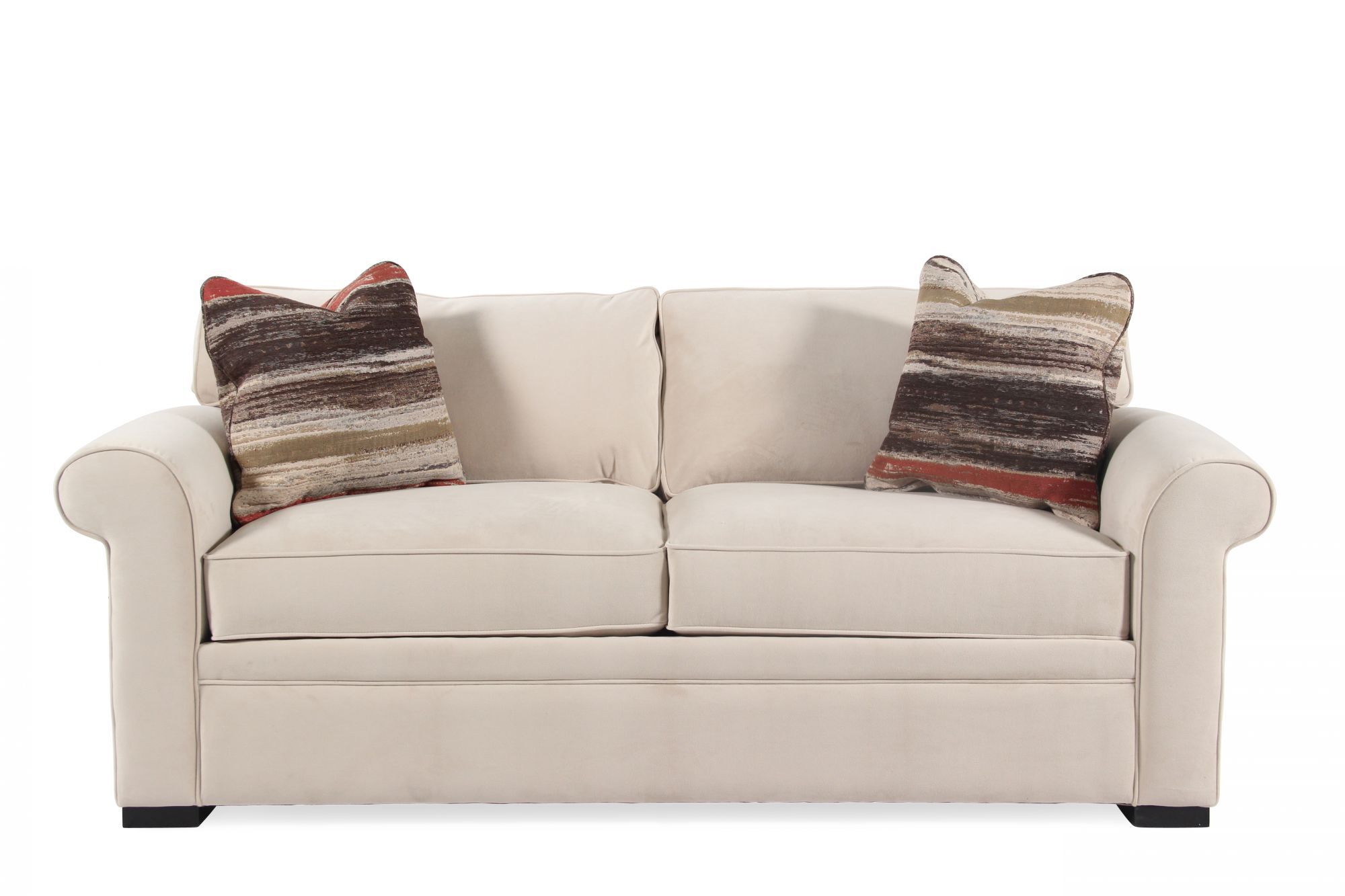 Rolled Arm Transitional 38" Sleeper Sofa in Cream Mathis